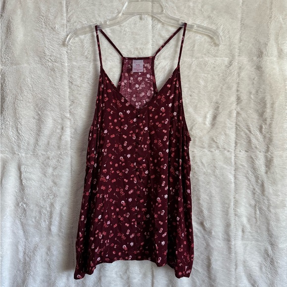 No Boundaries Burgundy Floral Camisole - Picture 1 of 3